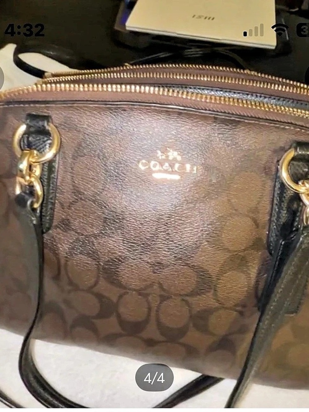 Coach Double Zip Crossbody In Signature Canvas Brown & Black